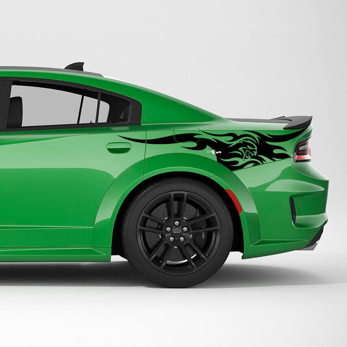 Hellcat SRT Adesivo in vinile per striscia laterale posteriore tribale per Dodge Charger

