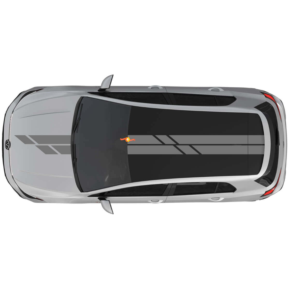 Adesivo Vinile con Strisce Doppie per Cofano e Tetto per Volkswagen Golf GTI