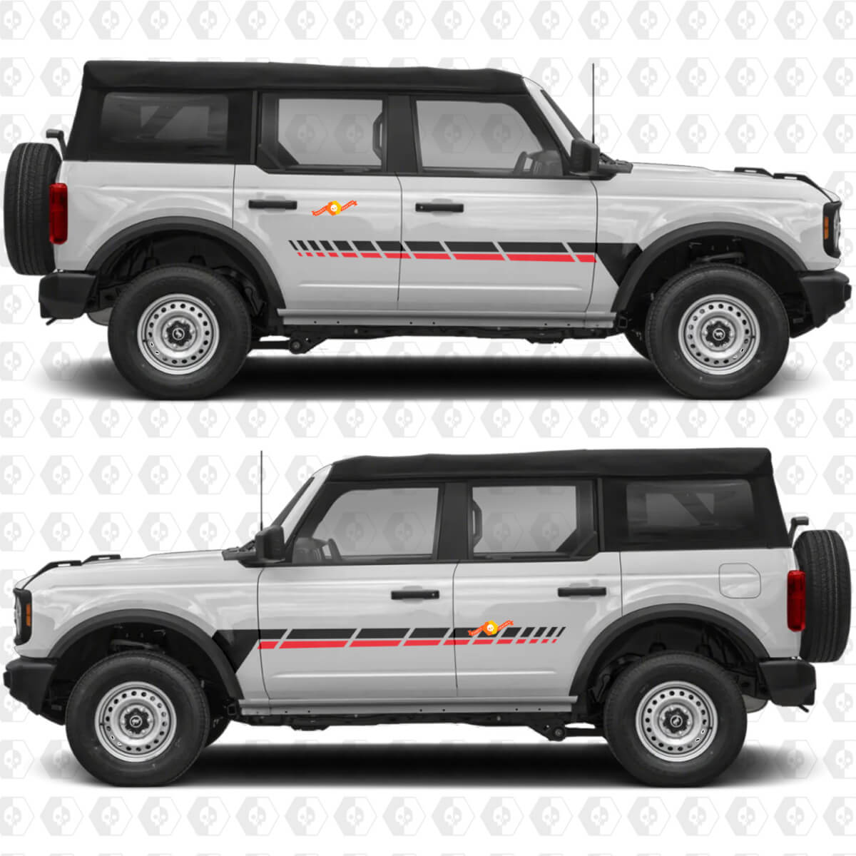 Side Doors Racing Stripes Decals for Ford Bronco