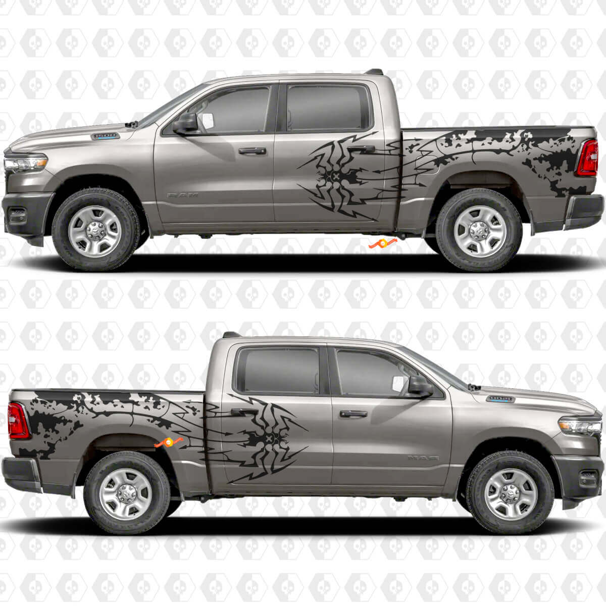 Kit Adesivi Laterali in Vinile Spider e Splash per Dodge Ram 1500