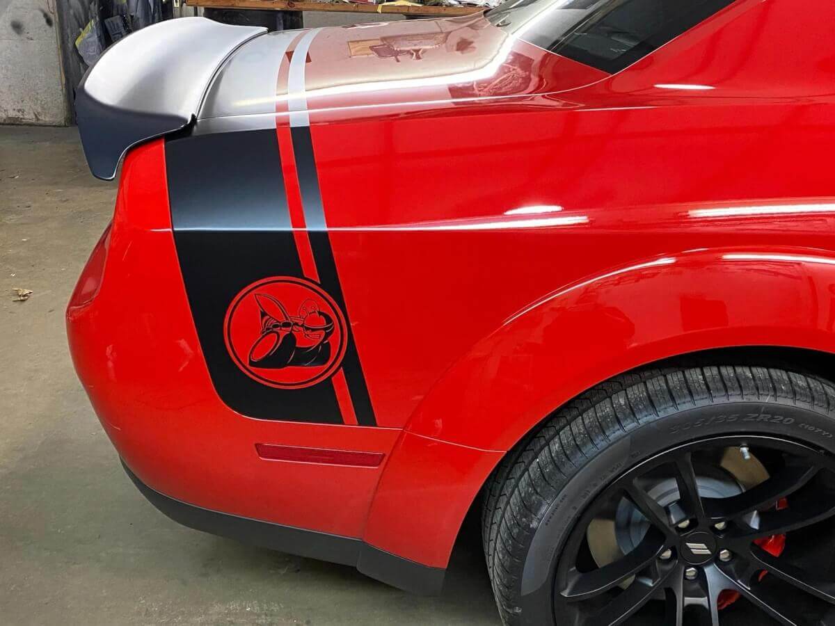 Kit di Adesivi in Vinile per Strisce Stile Scat Pack sul Cofano Posteriore per Dodge Challenger