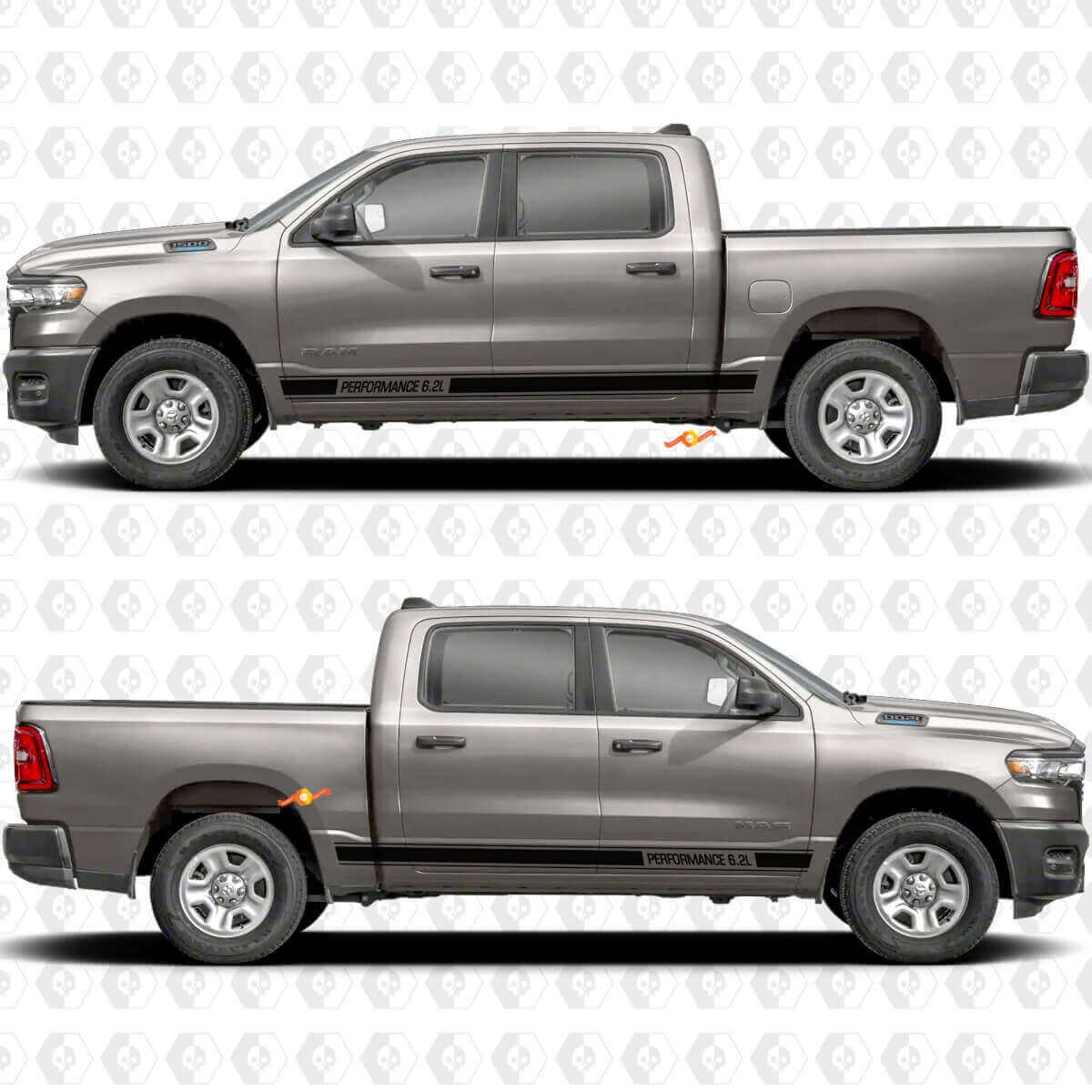 Testo Personalizzato Strisce Adesive Prestazioni Minigonne Laterali Porte Decalcomanie Grafiche per Dodge RAM 1500