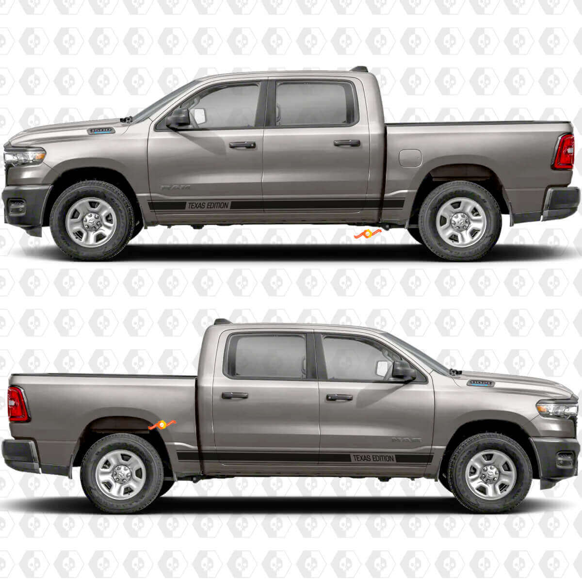 Testo Personalizzato Adesivi Strisce Laterali Rocker Panel Performance 3 per Dodge RAM 1500