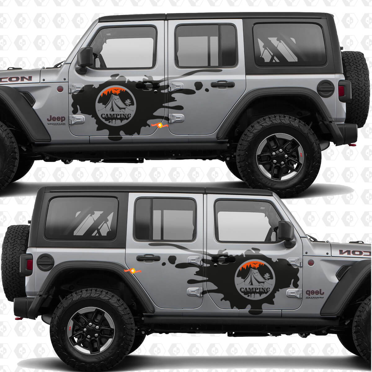 Mountains Nature Camping Side Doors Stripes Vinyl decal sticker fit Jeep Wrangler