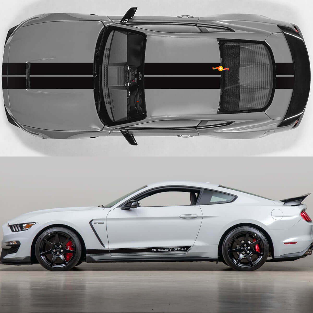 Kit Adesivi in Vinile con Strisce da Cofano e Laterali per Musclecar Musclecarmodel GT-H