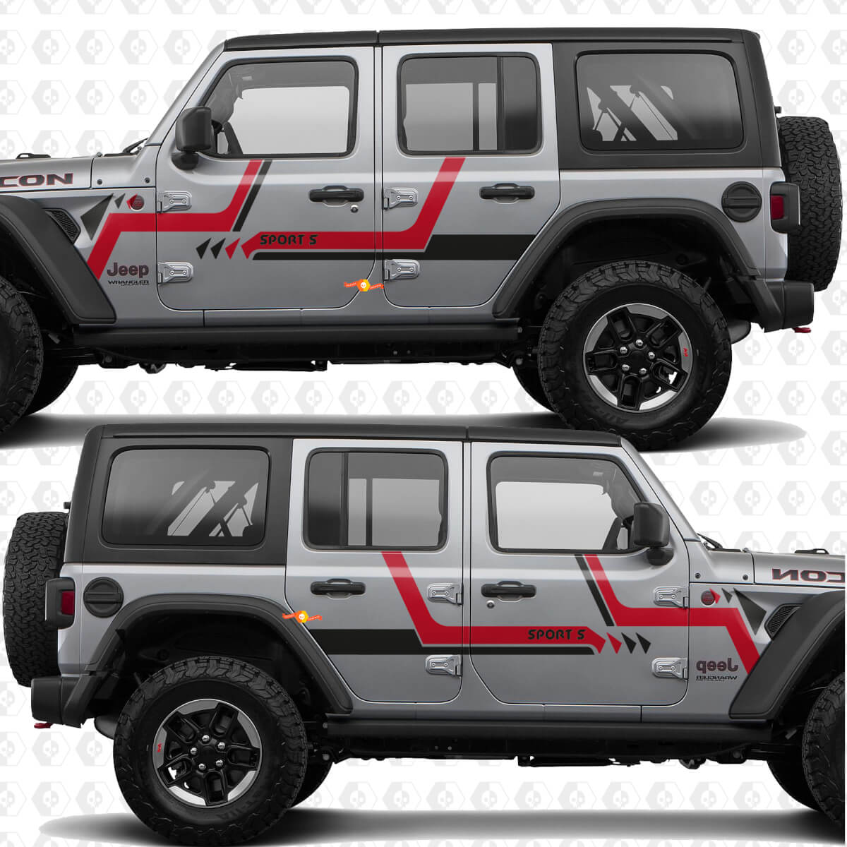 Strisce Testo Personalizzato Adesivo in vinile per porte laterali compatibile con Jeep Wrangler