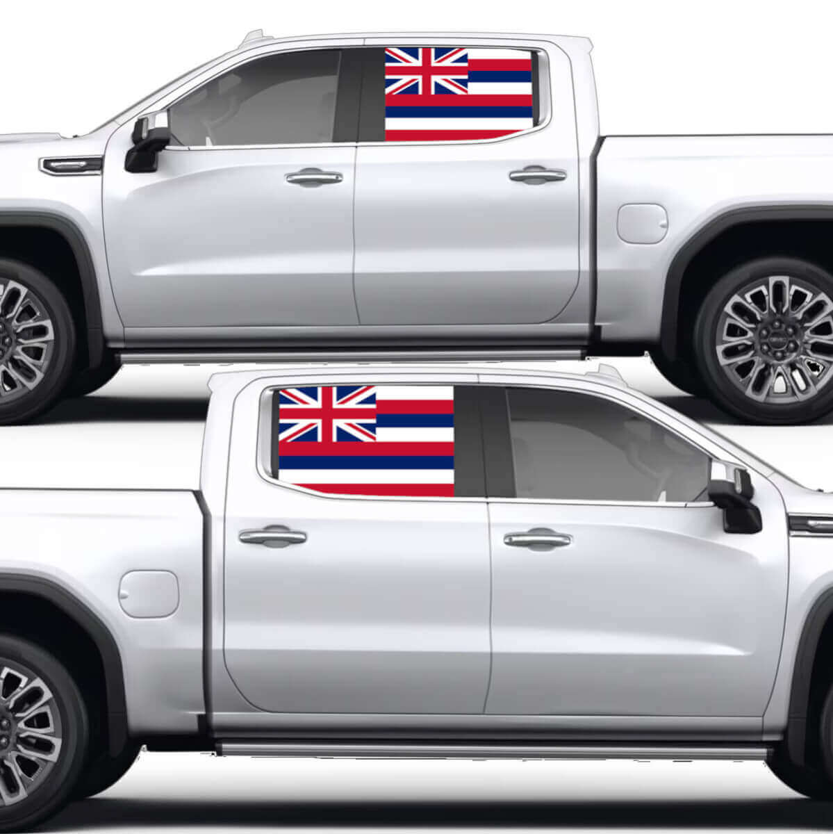 Adesivo in Vinile Colorato per Finestrino Laterale con Bandiera Hawaiana per GMC Sierra