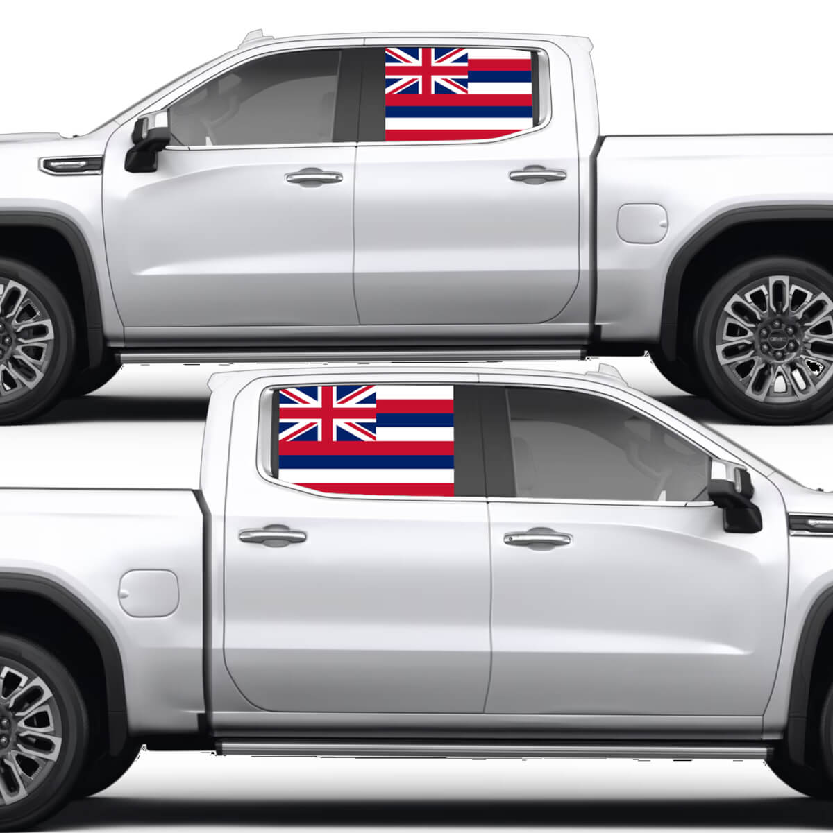 Adesivo in vinile per finestrino laterale con bandiera hawaiana per GMC Sierra 2023