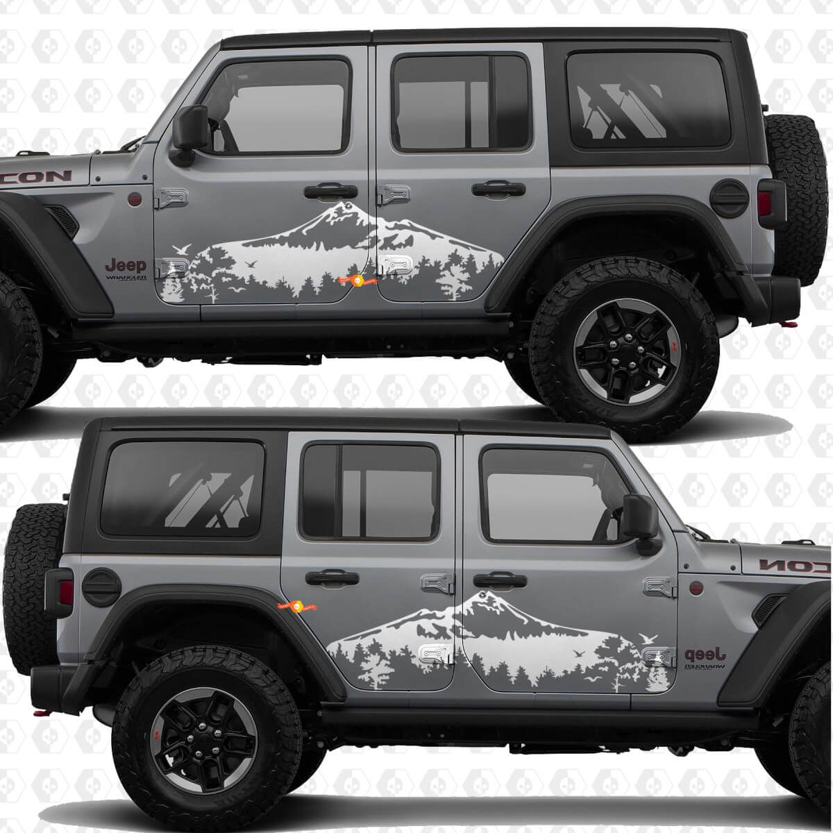 Montagne Natura Paesaggio Adesivo in vinile per porte laterali compatibile con Jeep Wrangler