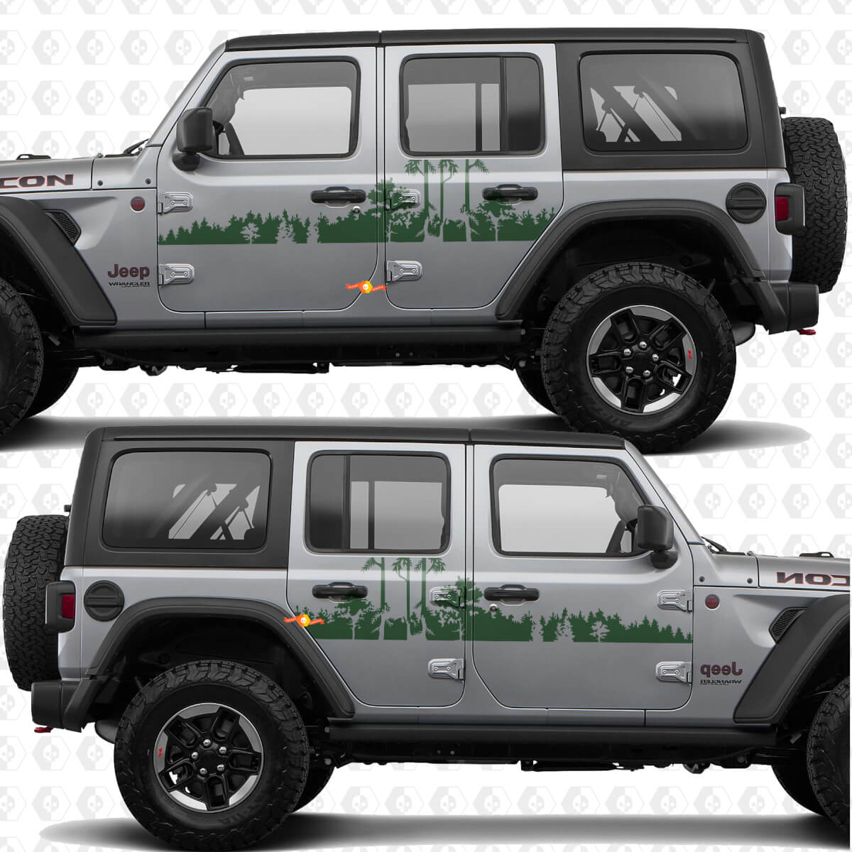 Adesivo in vinile Forest Side Doors compatibile con Jeep Wrangler
