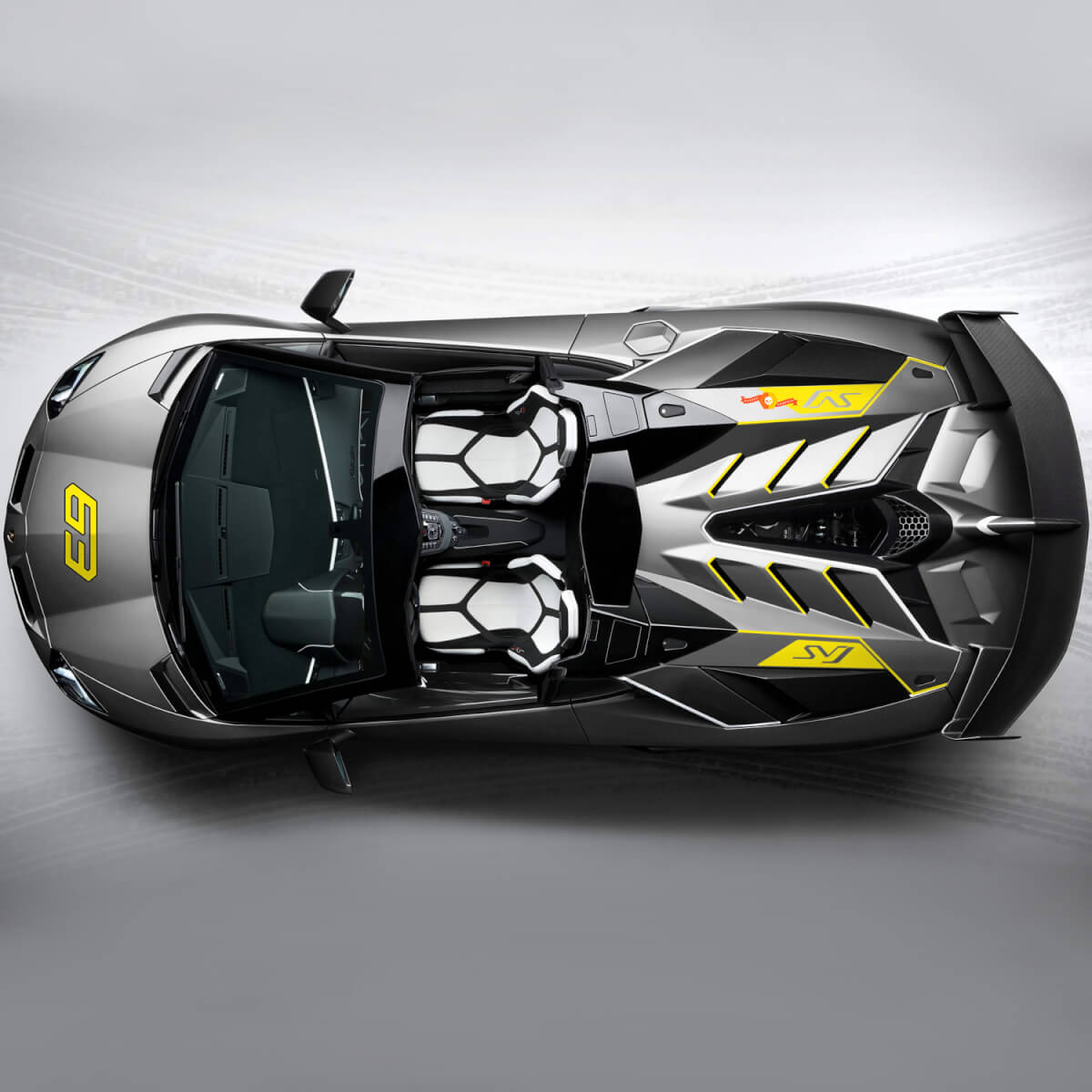 63 SVJ Adesivo Decorativo Cofano Laterale Lamborghini Aventador SVJ