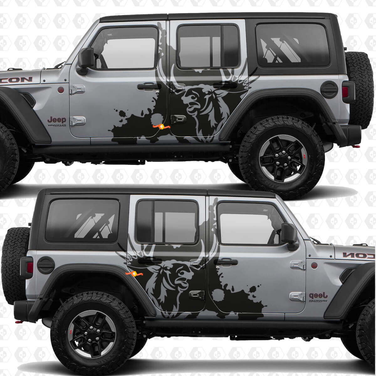 Adesivo in vinile Moose Splash Nature per portiere laterali, compatibile con Jeep Wrangler