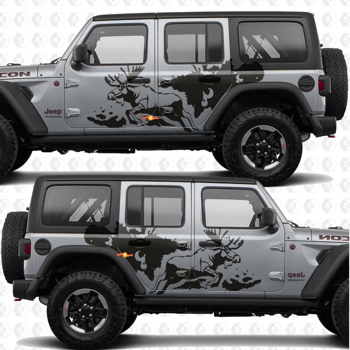 Adesivo in vinile Moose Splash Run per porte laterali adatto a Jeep Wrangler