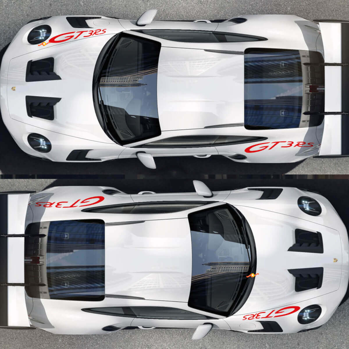 Kit adesivi parafango anteriore GT3 RS e pannello posteriore per Porsche 911 GT3 RS