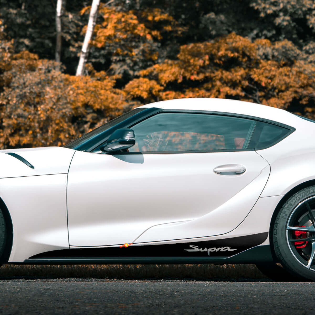 Adesivi in vinile a striscia laterale per battitacco Toyota Supra MKV A90 A91