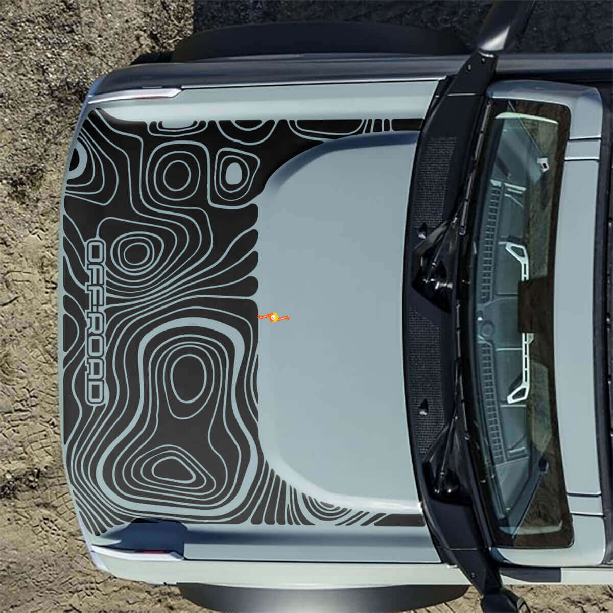 Adesivi Topografici Off Road per Cofano per Musclecar horse 2