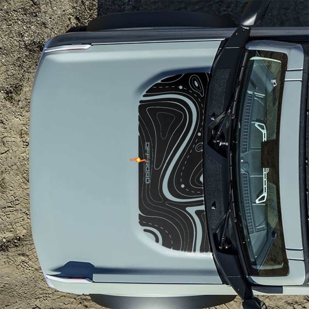 Adesivi Mappe Topografiche Cofano Off Road per Ford Bronco