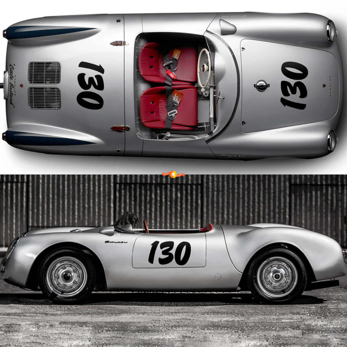 Kit completo Porsche 130 Little Bastard James Dean Kit strisce laterali decalcomania adesiva PORSCHE 550