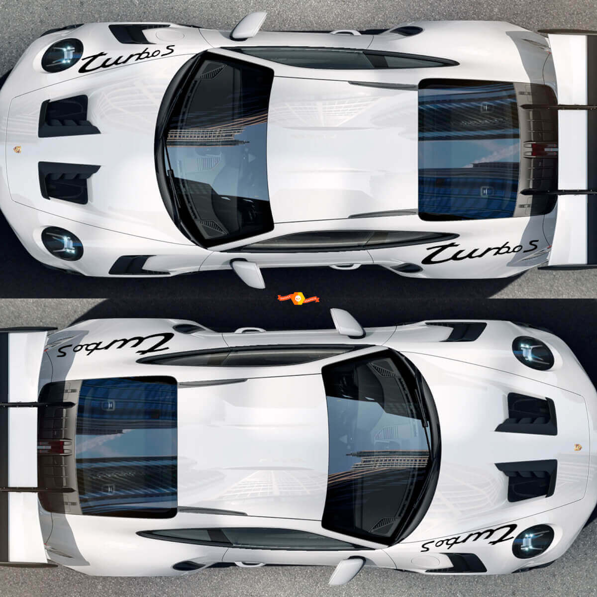 Kit adesivi in vinile per parafango anteriore e posteriore Turbo S Style per Porsche 911