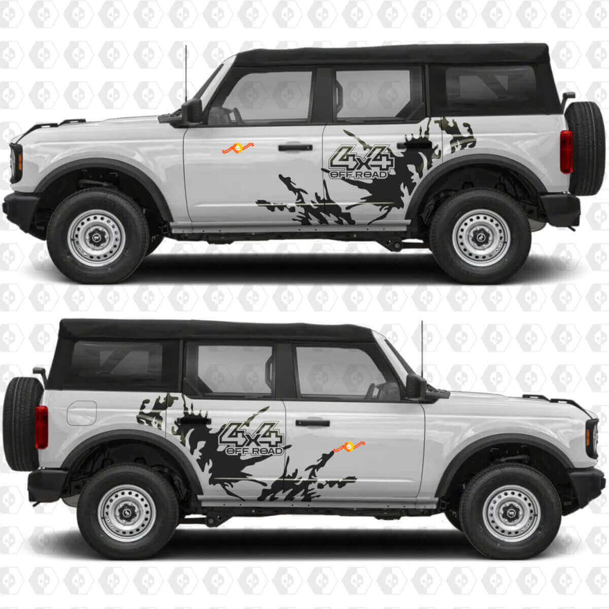 Kit di Adesivi Laterali in Vinile 4x4 Off Road Antischizzi di Fango per Musclecar horse