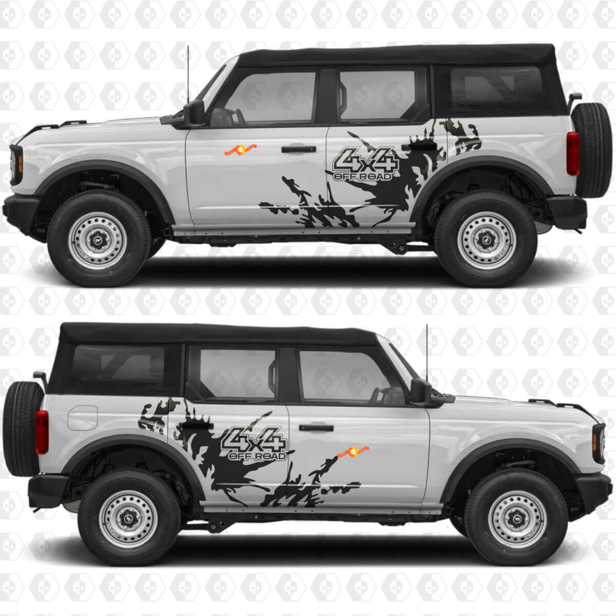 4x4 Off Road Grafiche Adesive in Vinile per Porte Laterali Splash adatte a Ford Bronco
