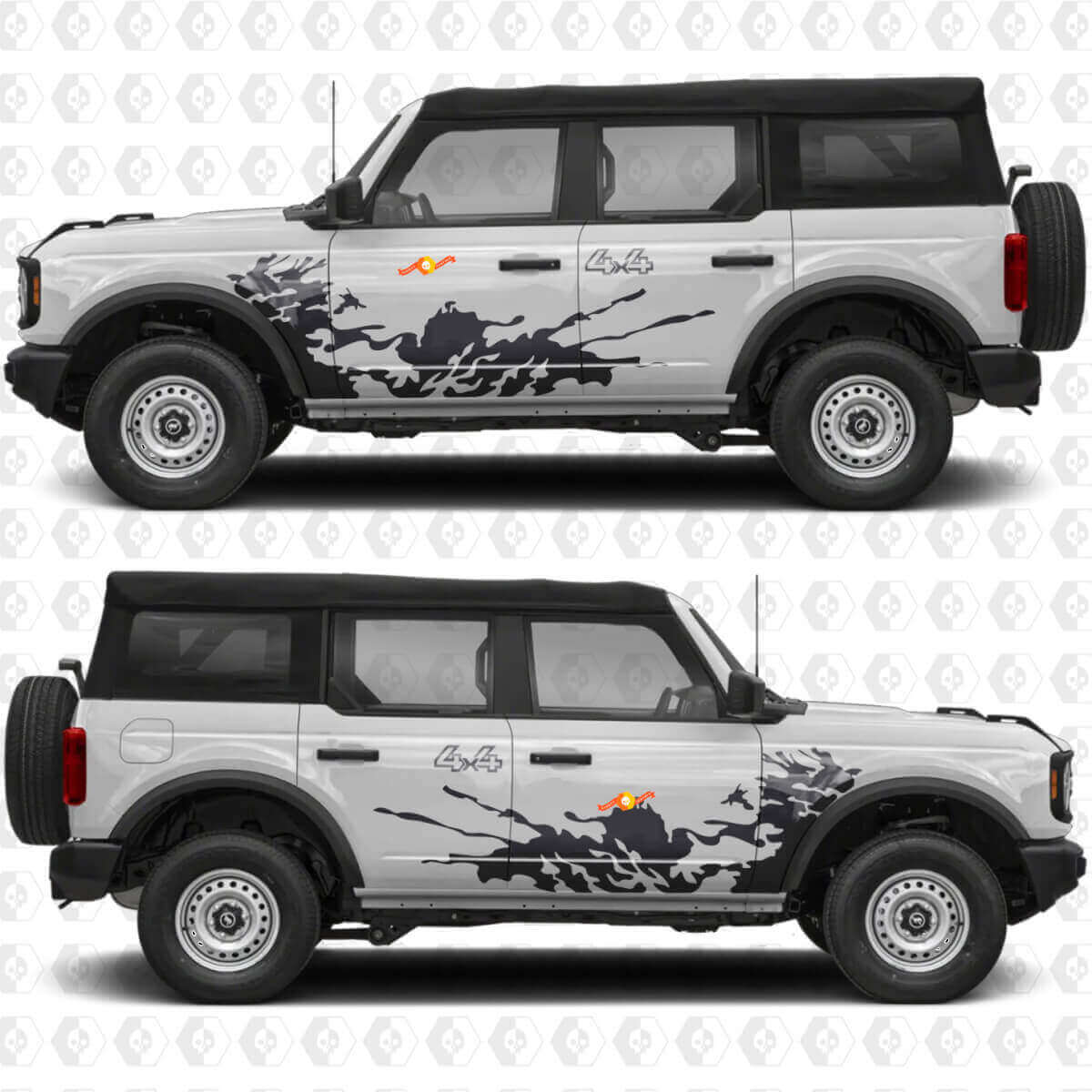 Grafiche Adesive in Vinile 4x4 Off Road per Portiere Laterali Splash 2 per Musclecar horse