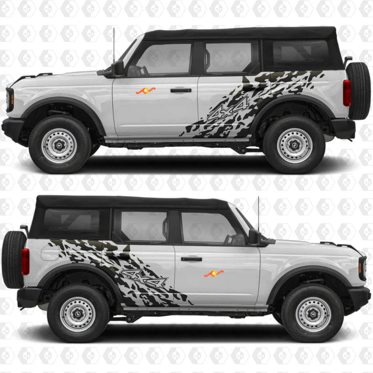 Adesivo in vinile per porte laterali splash off-road 4x4 3 pezzi per Musclecar horse