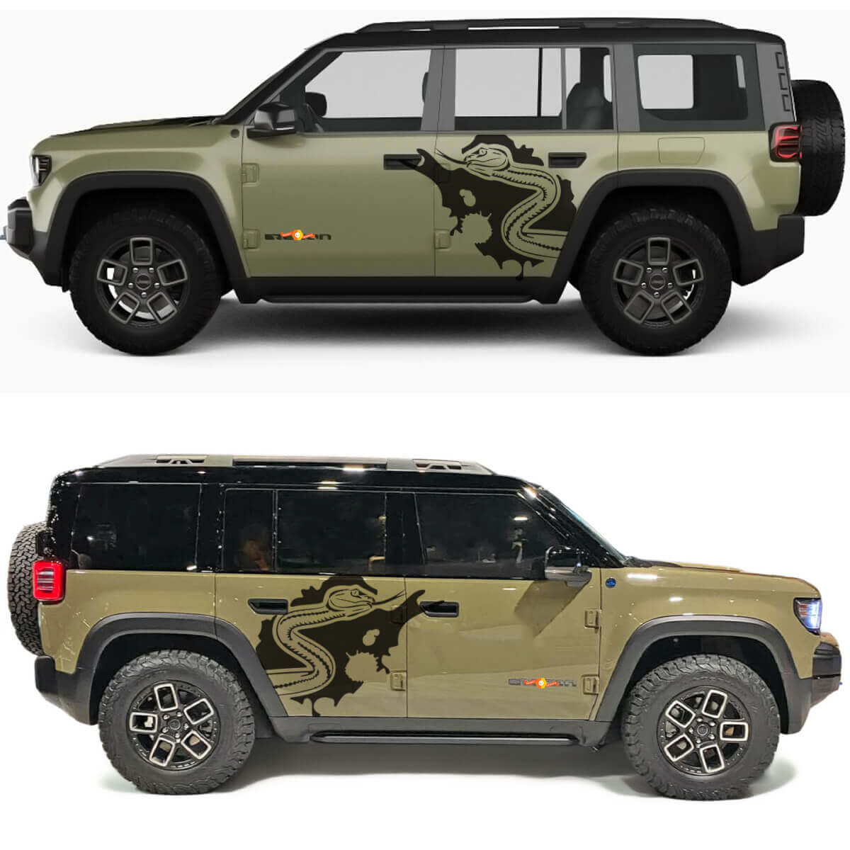 Adesivo Vinilico Laterale Snake Splash per Jeep Recon