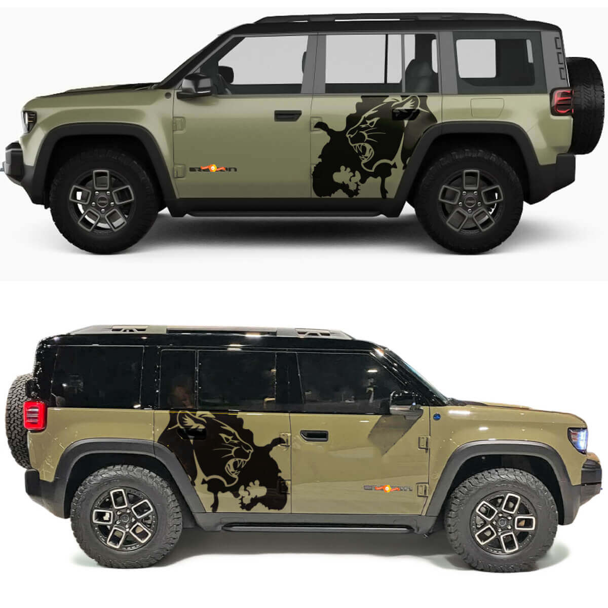 Adesivo in Vinile per Porte Laterali Cougar Splash per Jeep Recon