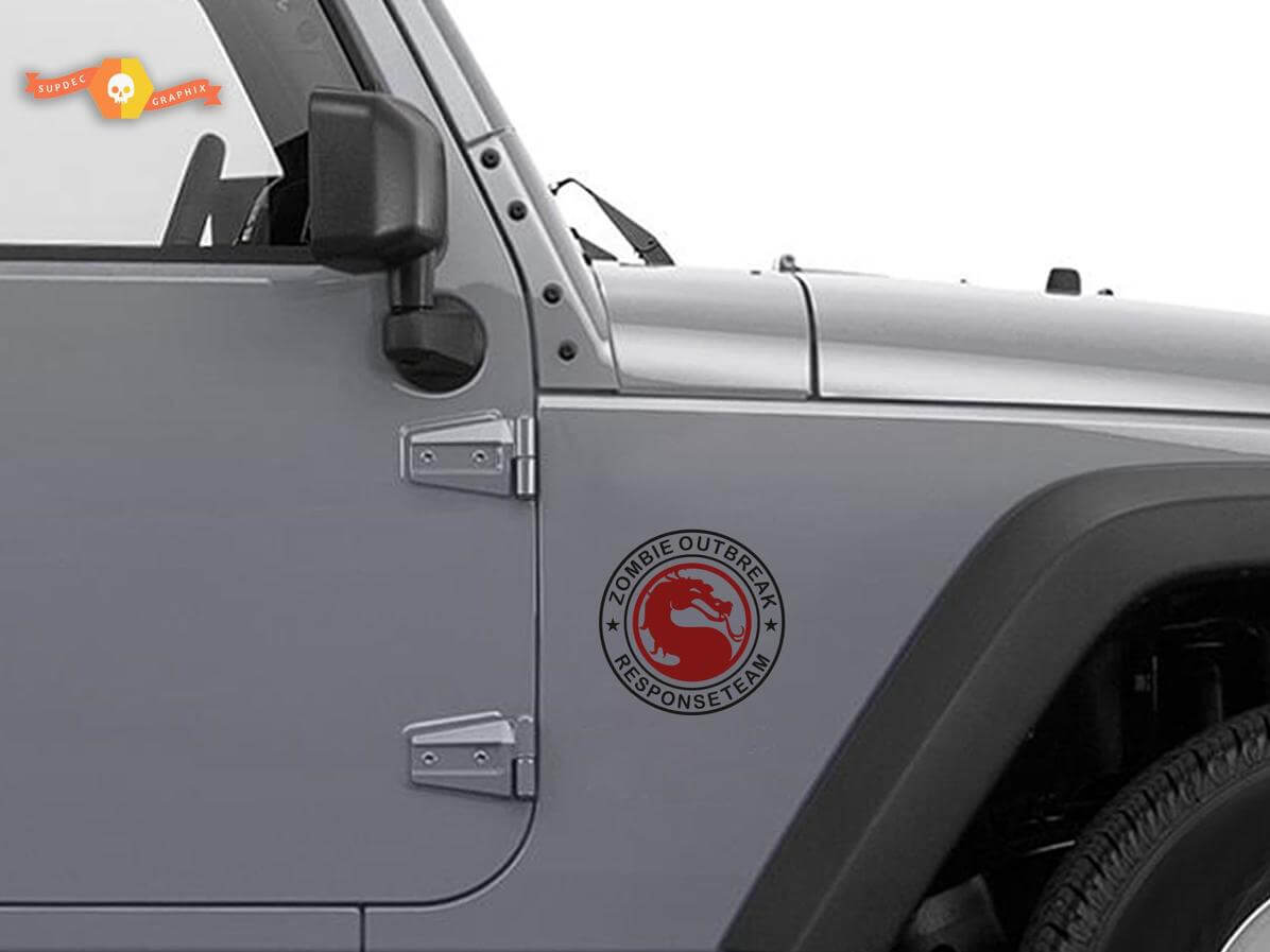 Adesivo in vinile laterale Mortal Kombat Squadra di Risposta all'Outbreak Zombie per Jeep Wrangler
