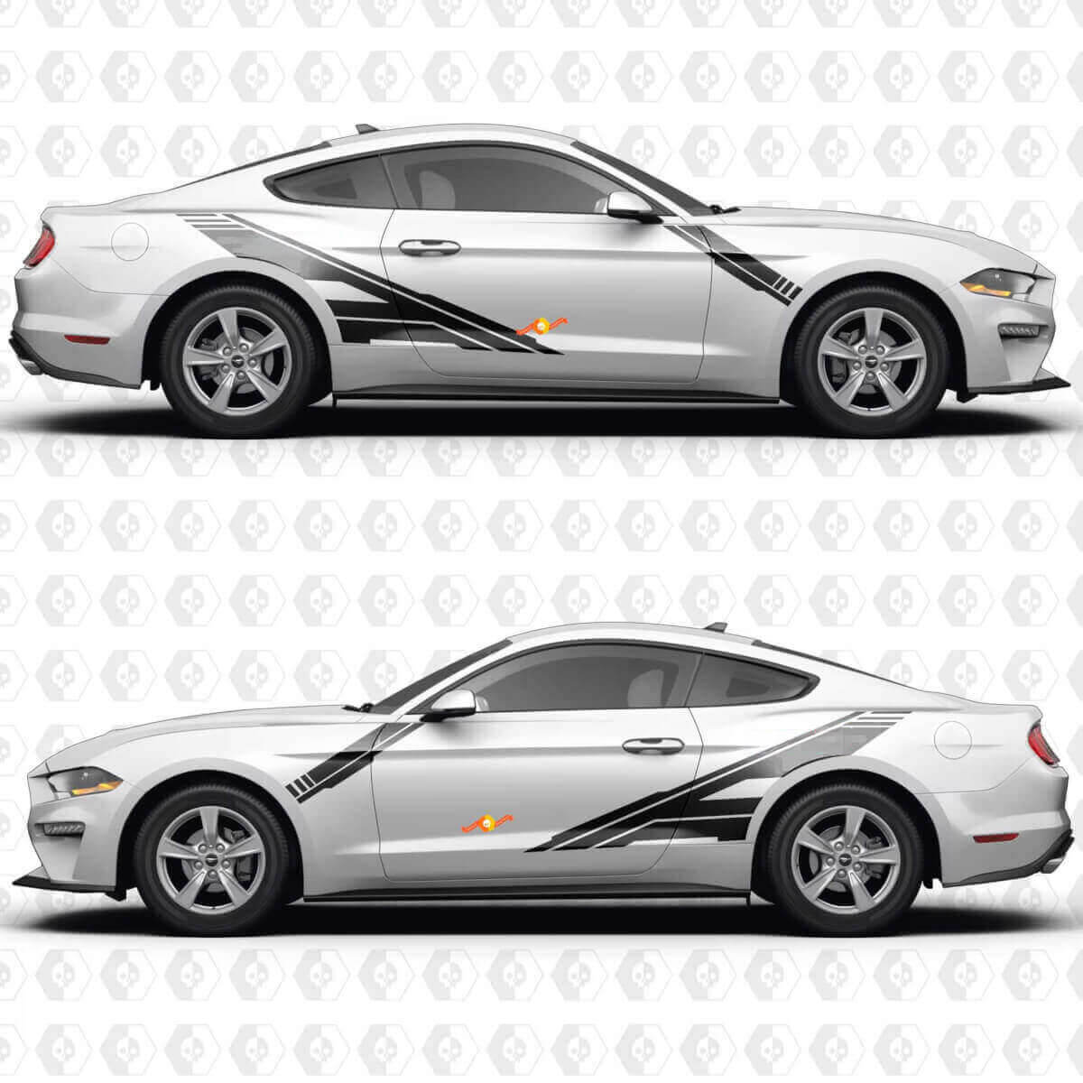 Adesivo in Vinile con Grafica per Porte Laterali a Barra Obliqua per Musclecar Musclecarmodel