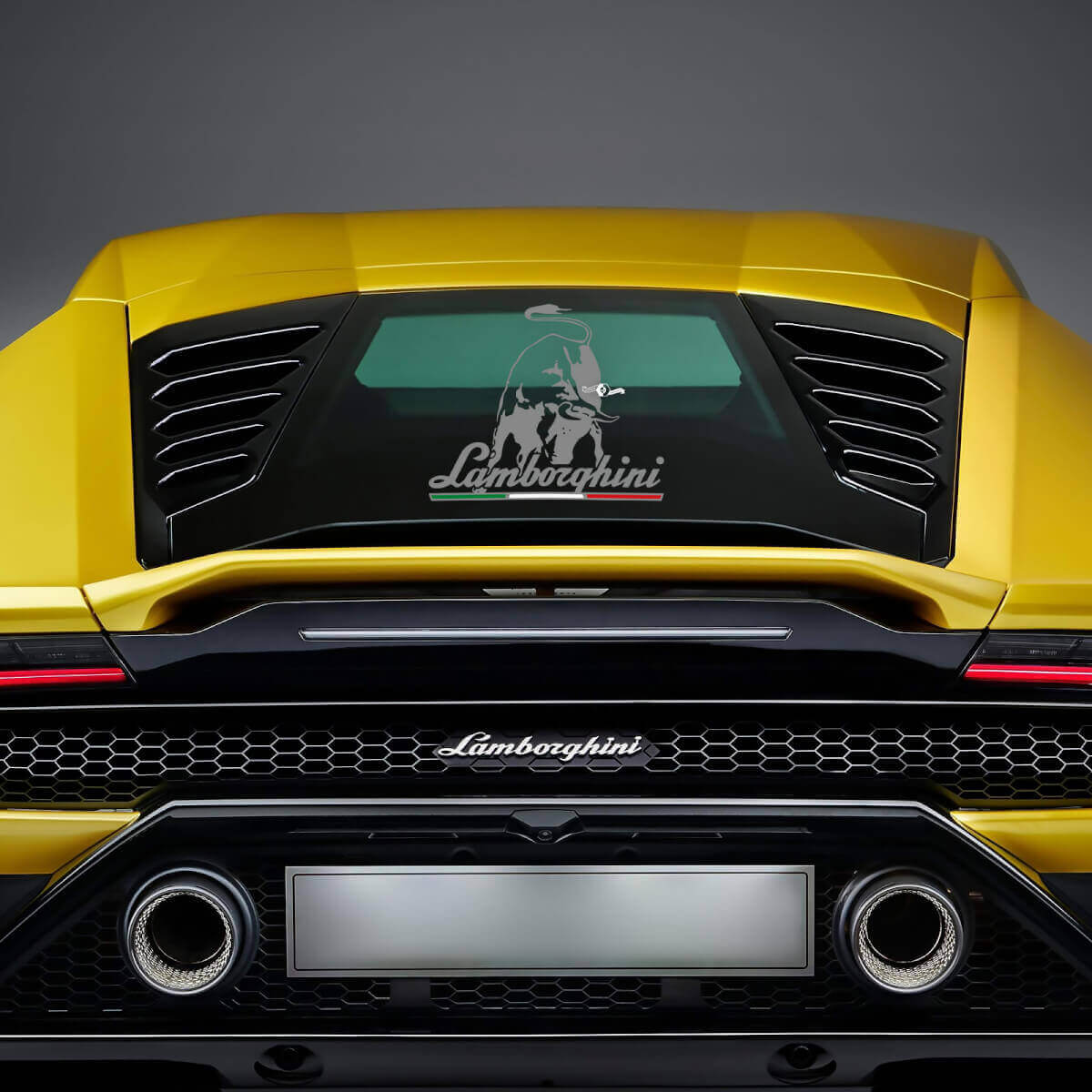 Adesivi in vinile con grafica Toro Lamborghini per finestrino posteriore per Lamborghini Huracan Evo