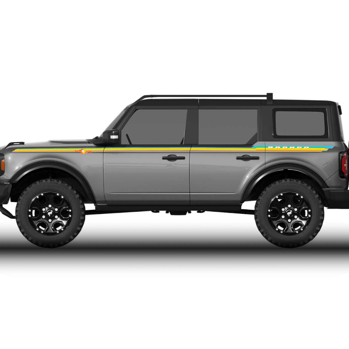 Adesivi in Vinile Personalizzati Bronco Strisce da Spiaggia per Porte Laterali e Parafanghi per Ford Bronco