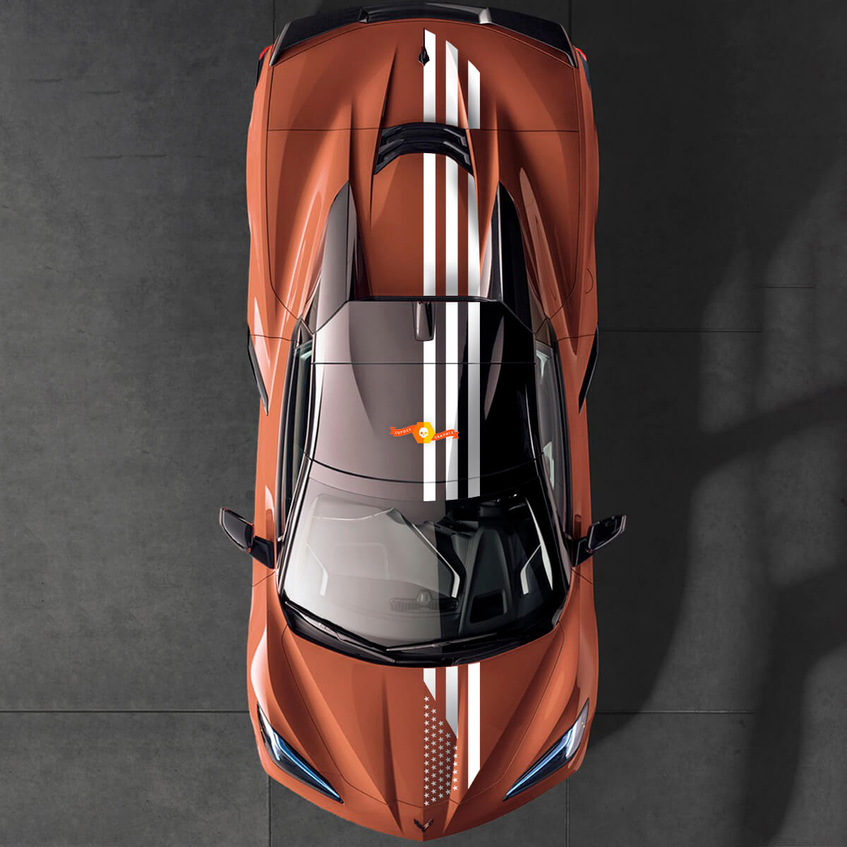 Kit Adesivi Strisce Bandiera USA per Chevrolet Corvette C8