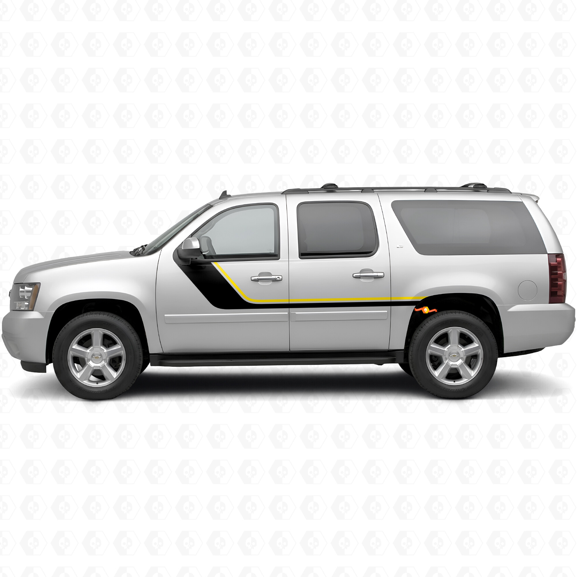 Strisce in Vinile Accento Superiore Spazzolato per Porta e Quartino Posteriore per Chevrolet Suburban GMT900 2007-2014