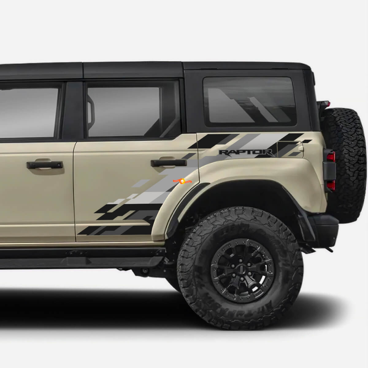 Kit adesivi in vinile per pannello laterale posteriore compatibile con Ford Bronco stile Raptor id=17804