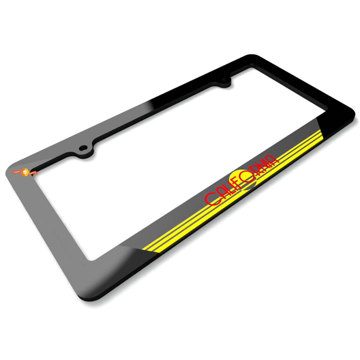 California State Black Grey Acrylic License Plate Frame style 2