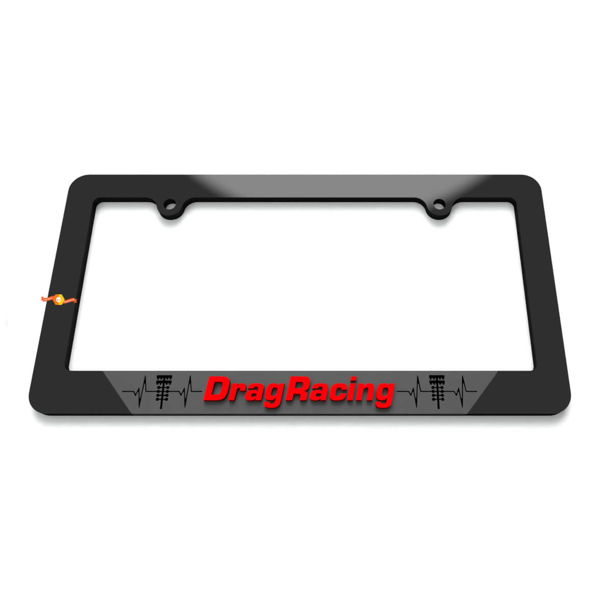Drag Racing in my heart Black Grey Acrylic License Plate Frame