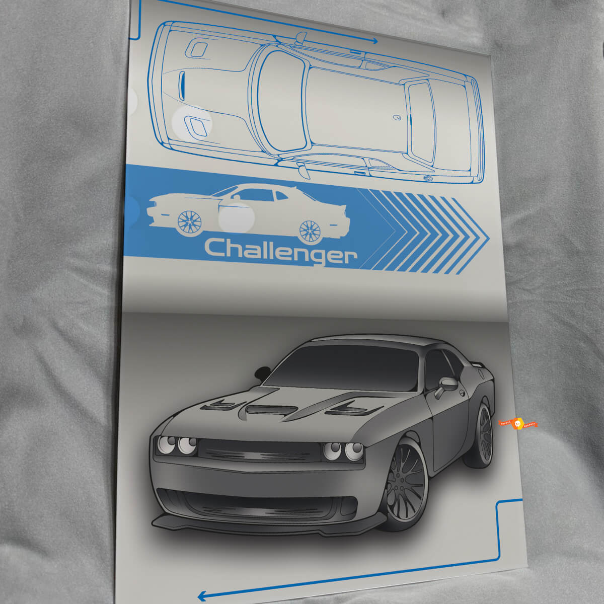 Pannello decorativo da parete da garage in acrilico lucido Custom Challenger per appassionati di Dodge Challenger