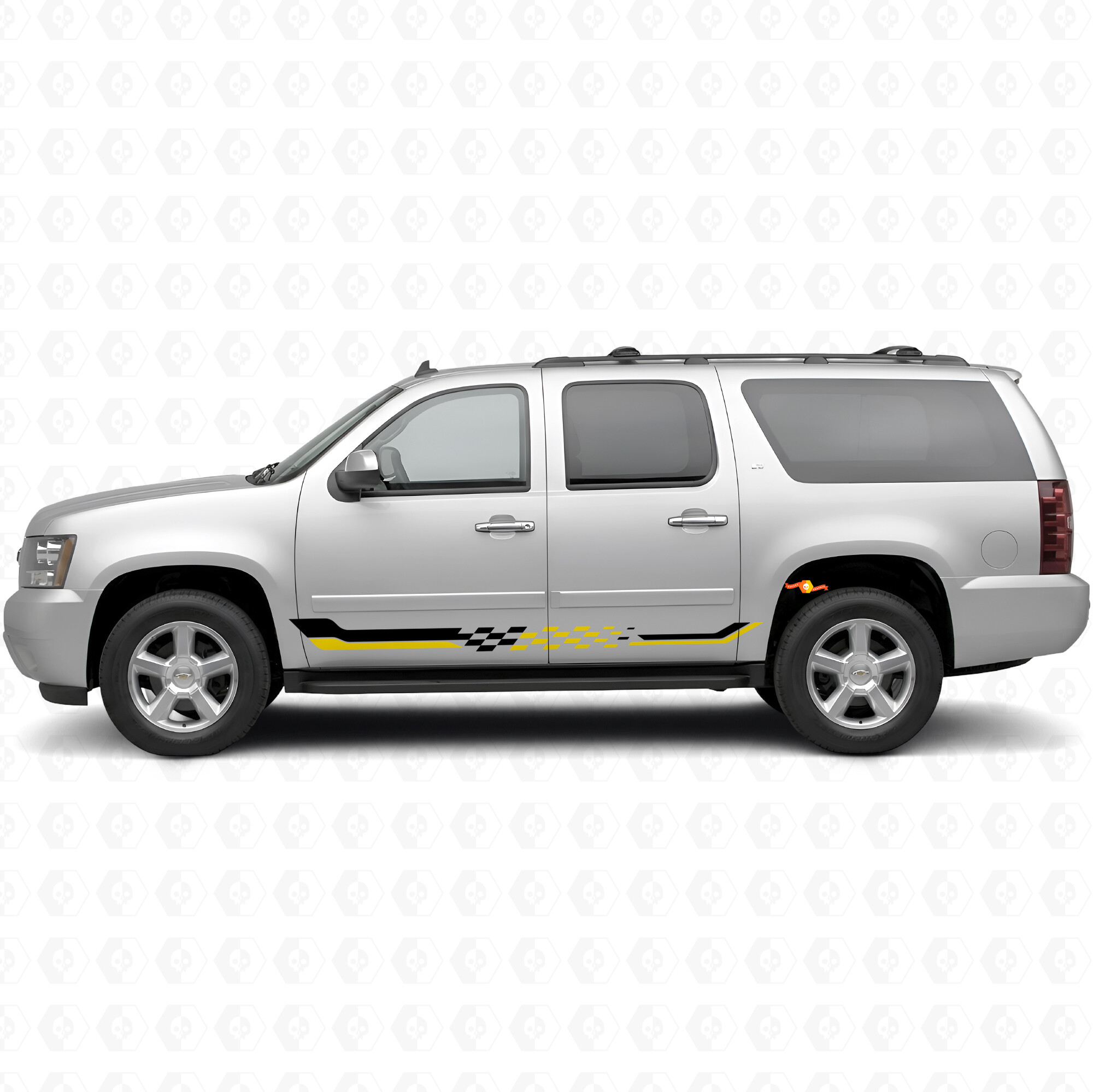 Strisce Viniliche a Scacchi per Porta e Minigonna per Chevrolet Suburban GMT900 2007-2014
