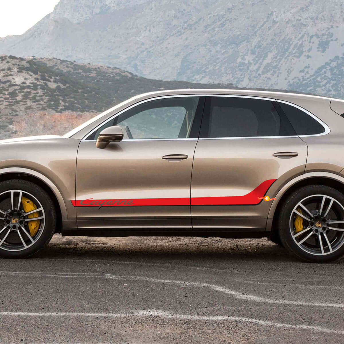 Striscia Lettere Cayenne Adesivo Decalcomania Lati Porte Per Porsche Cayenne