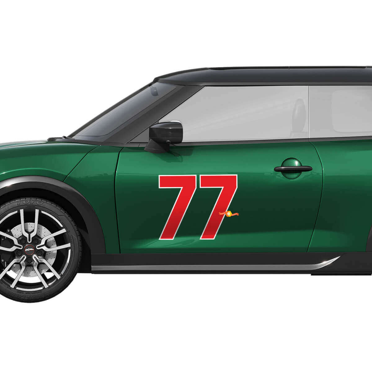 77 Logo Racing Adesivo Vinile Grafica Laterale Porta per Mini Cooper S