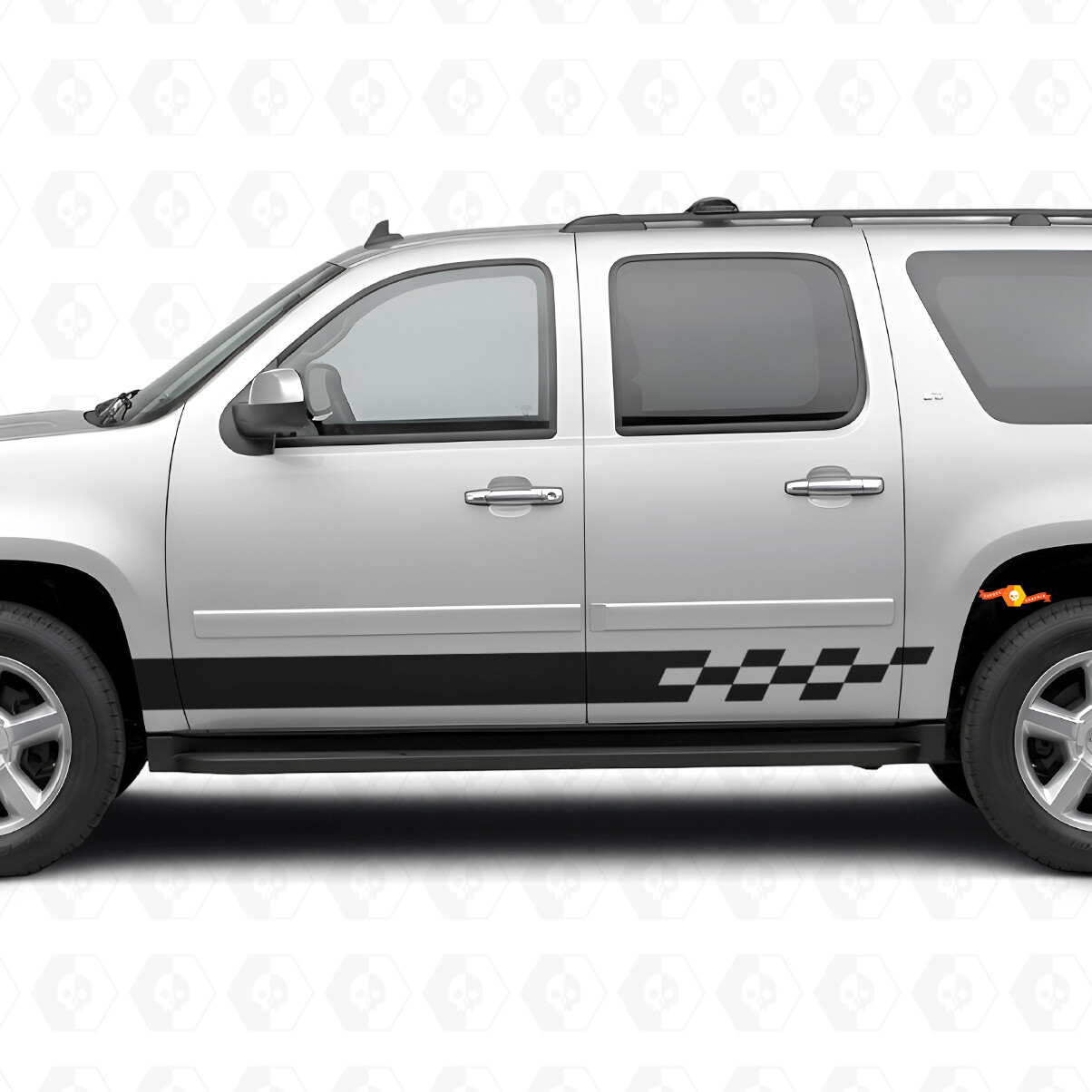 Strisce in vinile a scacchi Lightning per porte e pannelli sottoporta per Chevrolet Suburban GMT900 2007-2014