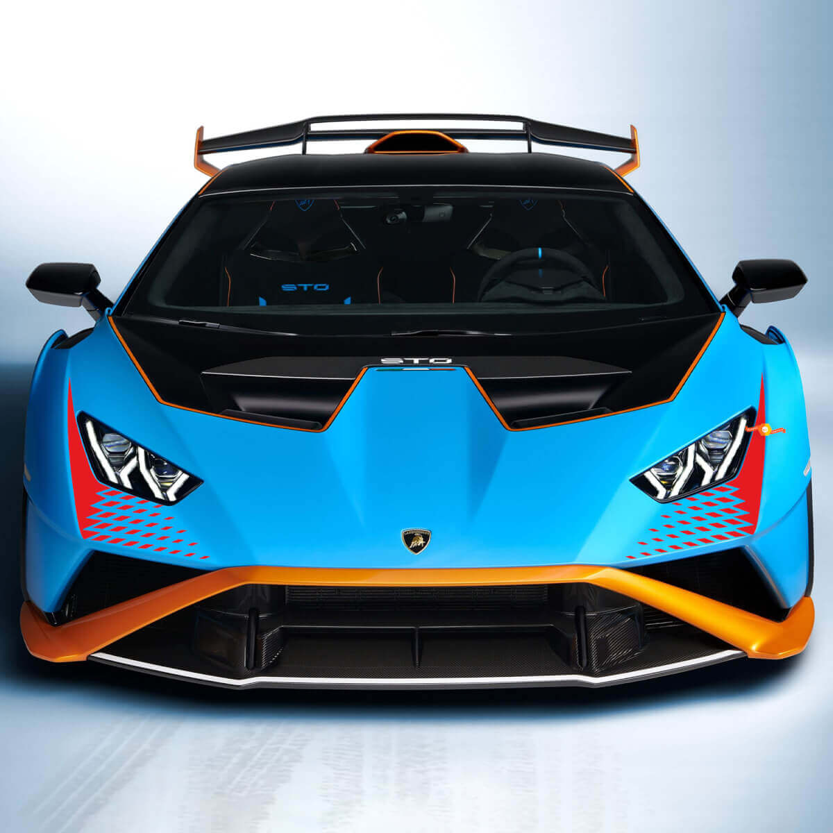 Adesivo in Vinile Grafica a Quadretti per Cofano Racing per Lamborghini Huracan STO