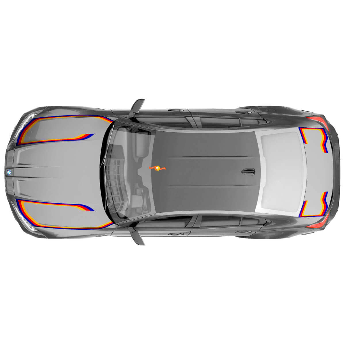 Adesivo in Vinile con Strisce Grafiche per Cofano e Baule M Performance per BMW M3 G80