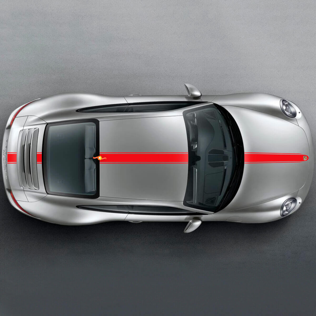 Kit adesivo in vinile a striscia sottile per cofano, tetto e bagagliaio per Porsche 911