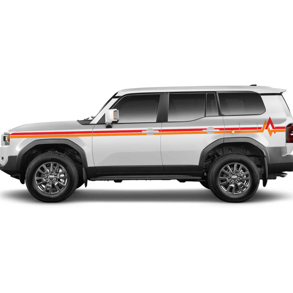 Adesivi in Vinile Laterali a Doppia Striscia Stile Heritage per Toyota Land Cruiser Prado