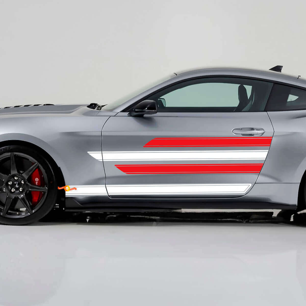 Kit Adesivi Vinile Soglia Porte con Strisce Lisce e Marcate per Musclecar Shelby Super Snake