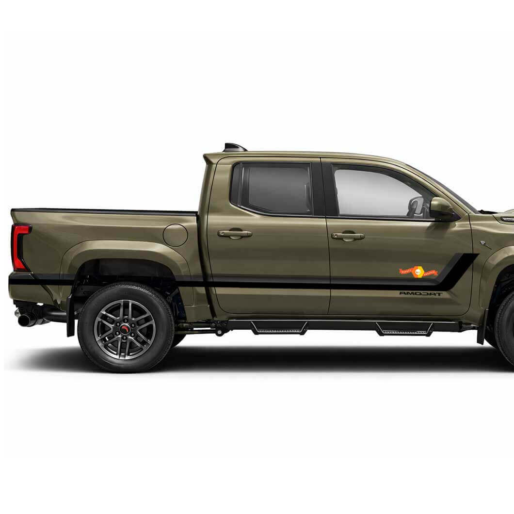 Adesivi in vinile laterali a doppie strisce stile Heritage per Tacoma 2023+