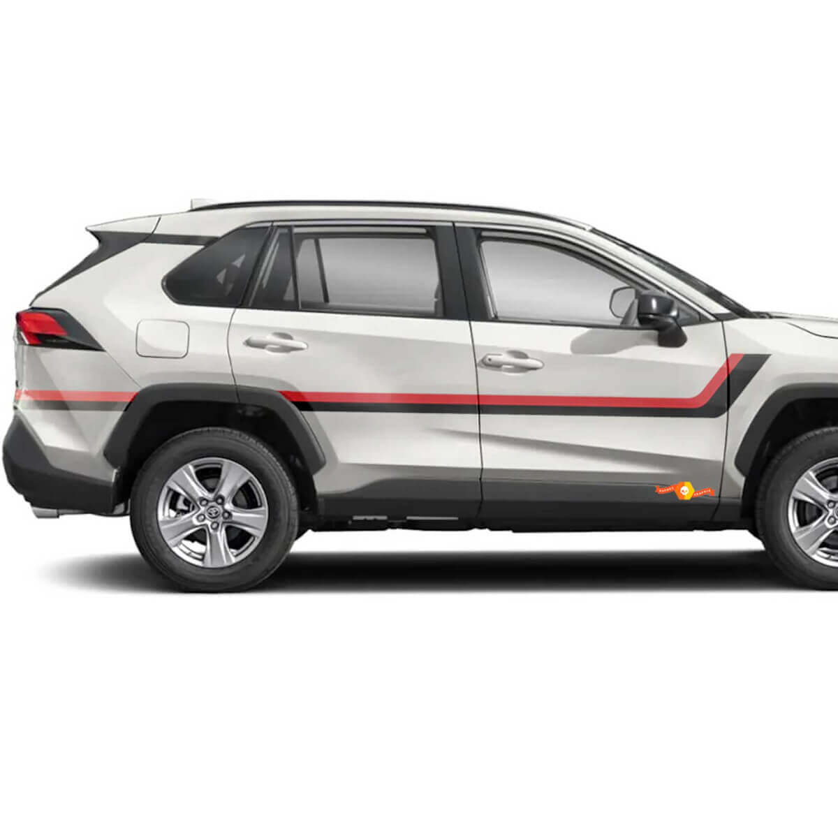Adesivi Vinile Doppie Strisce Porta Laterali per Toyota RAV4 2019-2025